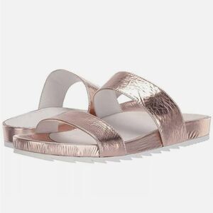 NIB J Slides NYC EDIE Leather Slides Sandal Glossy size 6
